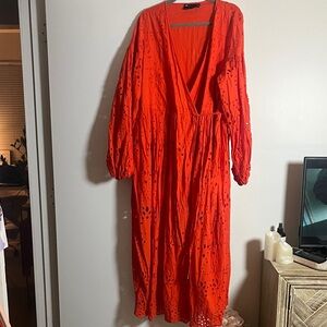 ASOS Vibrant Orange Long Sleeve Dress